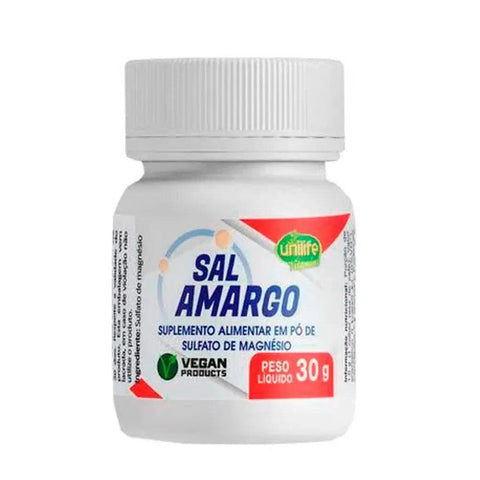 Sal Amargo em Pó Sulfato de Magnésio Unilife 30g - MEUBRASILONLINE