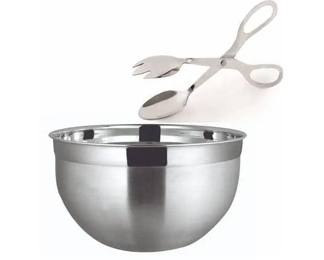 Saladeira Inox 7,4 Litros Pegador Tesoura Modelo Americano - Meu Brasil On Line