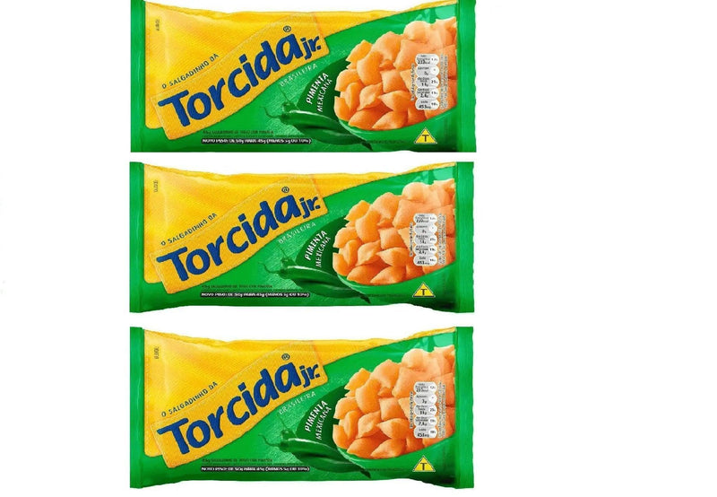 Salgadinho Lucky TORCIDA® Pimenta Mexicana 3 x 60 Gr. - Meu Brasil On Line