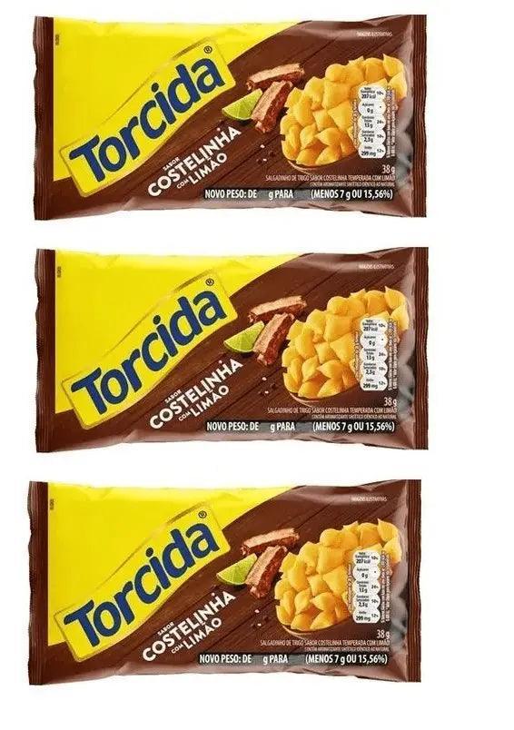 Salgadinho TORCIDA® costelinha com limão 3 X 70g - Meu Brasil On Line