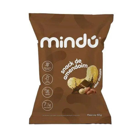Snack de Amendoim Chocolate Mindú 50g - MEUBRASILONLINE