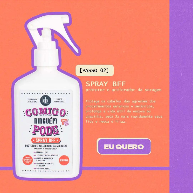 Spray BFF Comigo Ninguém Pode Protetor Térmico Lola Cosmetics 250ml - MEUBRASILONLINE