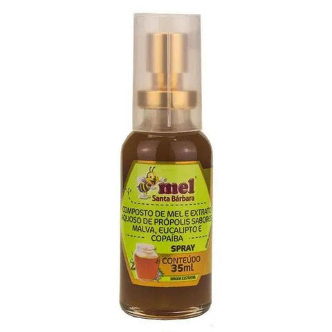Spray Composto de Mel e Propolis Malva, Eucalipto e Copaiba Santa Barbara 35ml - MEUBRASILONLINE