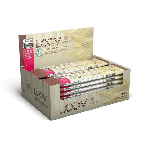 Loov Chocolife Coconut Milk White Chocolate (box with 12 units of 25g)
