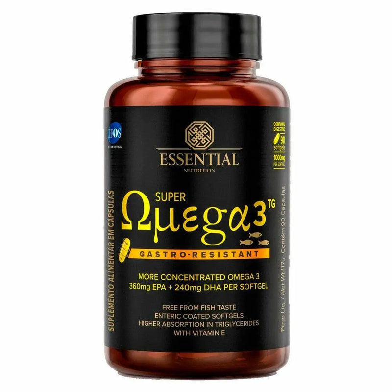 Super Ômega-3 TG Gastro-Resistant Essential Nutrition 90 Caps - MEUBRASILONLINE