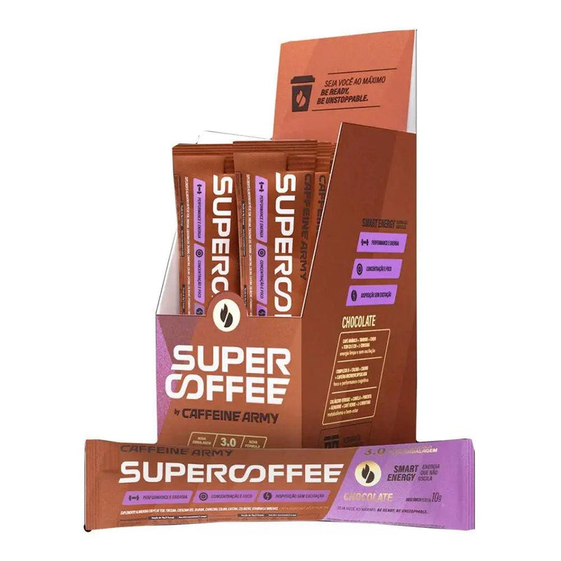 Supercoffee Chocolate Caffeine Army (Display 14 sachês 10g cada) - Meu Brasil On Line