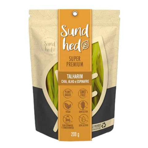 Talharim sem Glúten Chia, Alho e Espinafre Sundhed 200g - MEUBRASILONLINE