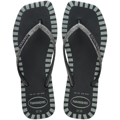 Chinelo Havaianas Slim Square Glitter Contour