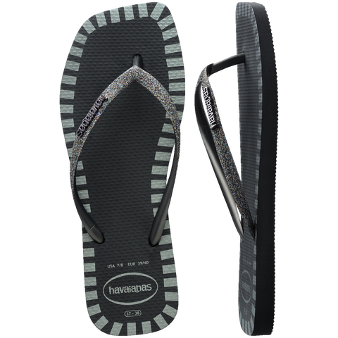 Chinelo Havaianas Slim Square Glitter Contour