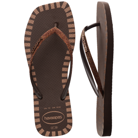 Chinelo Havaianas Slim Square Glitter Contour