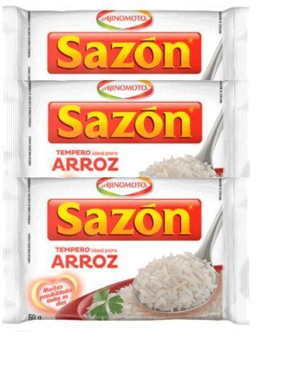 Tempero SAZÓN® Arroz 3 x 60 Gr. - MEUBRASILONLINE