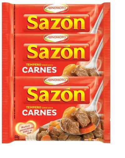 Tempero SAZÓN® Carnes 3 x 60 Gr. - Meu Brasil On Line