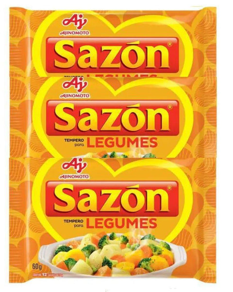Tempero SAZÓN® Legumes 3 x 60 Gr. - MEUBRASILONLINE