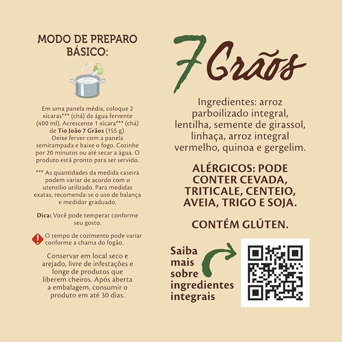 Arroz 7 Grãos Integrais Com Quinoa Tio João - 500G