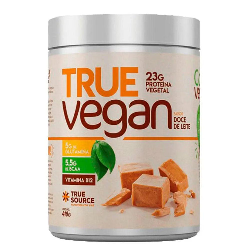 True Vegan Proteína Isolada Vegana Doce de Leite True Source 418g - MEUBRASILONLINE