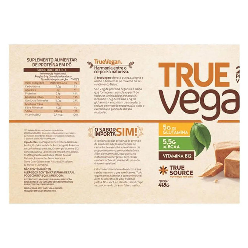 True Vegan Proteína Isolada Vegana Doce de Leite True Source 837g - Meu Brasil On Line