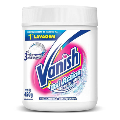 Tira manchas em Pó Branqueador Vanish Oxi Action Crystal White Pote 450 g