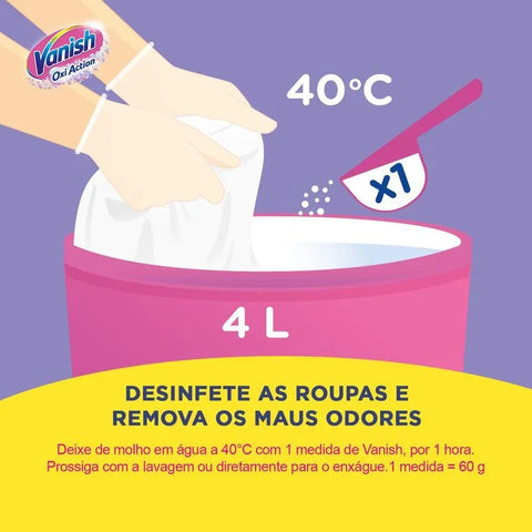 Quitapigmentos en Polvo Blanqueador Vanish Oxi Action Crystal White Bote 450 g