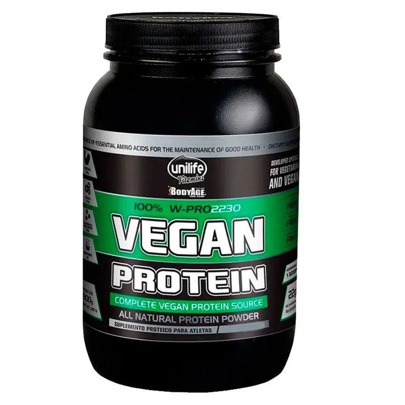 Vegan Protein 100% Natural Sabor Morango Unilife 900g - MEUBRASILONLINE