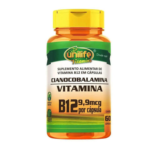 Vitamina B12 Cianocobalamina Unilife 60 Cáps - MEUBRASILONLINE