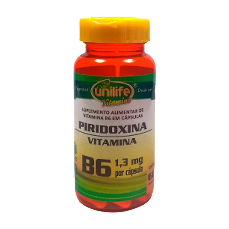 Vitamina B6 Piridoxina - Unilife - 60 Cápsulas - MEUBRASILONLINE