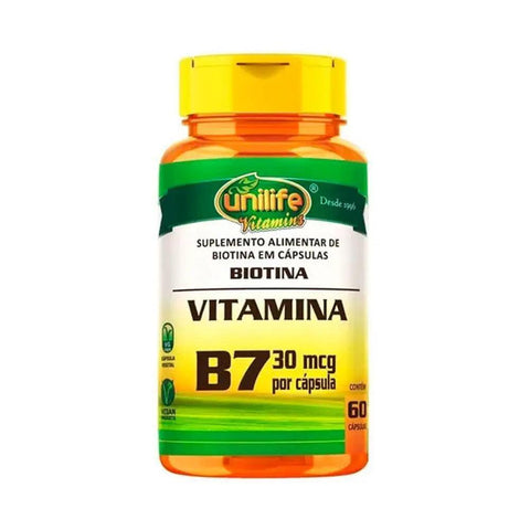 Vitamina B7 Biotina - Unilife - 60 Cápsulas - MEUBRASILONLINE