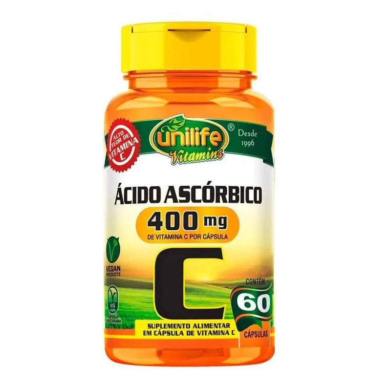 Vitamina C - Ácido Ascórbico - Unilife 60 Cápsulas - Meu Brasil On Line