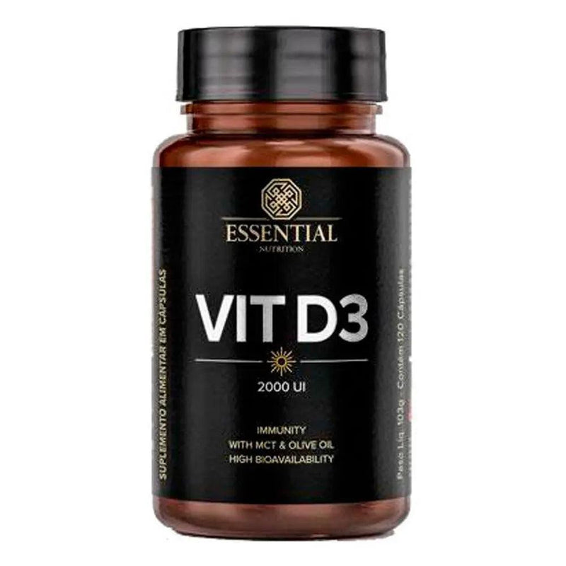 Vitamina D VIT D3 Essential Nutrition 120 caps - MEUBRASILONLINE