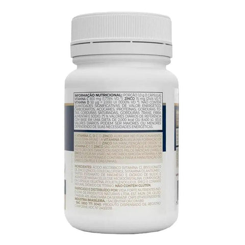Vitamina D3 + C + Zinco Vitafor 30 Caps - MEUBRASILONLINE
