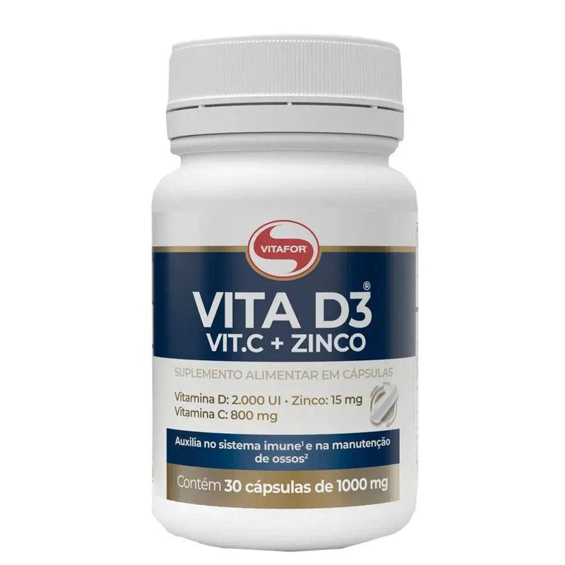 Vitamina D3 + C + Zinco Vitafor 30 Caps - Meu Brasil On Line