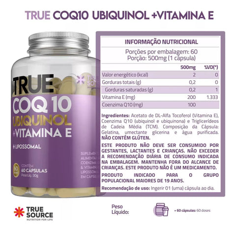 True COQ10 Ubiquinol True Source 60 Caps 30g
