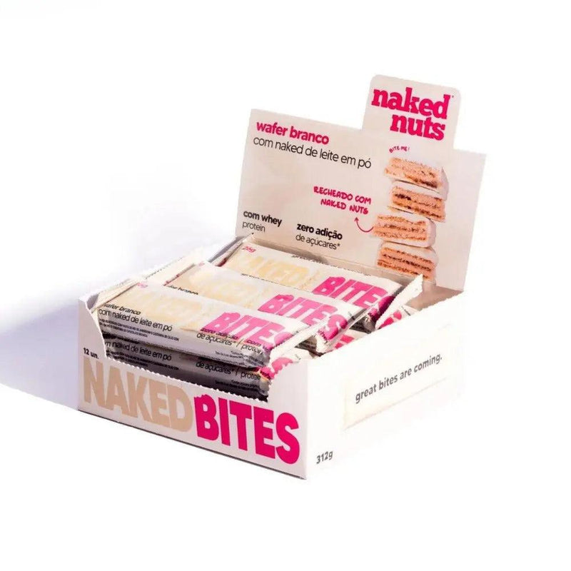 Wafer com Chocolate Branco Naked Nuts (Cx c/12un de 26g) - Meu Brasil On Line