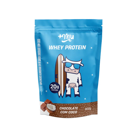 Whey Concentrado +Mu - Chocolate com Coco - Refil 900g