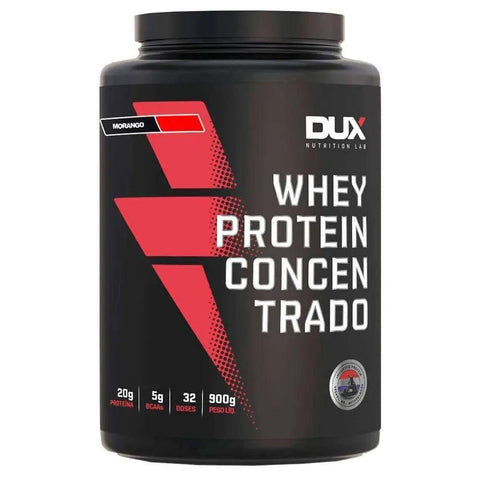Whey Protein Concentrado Morango Dux 900g - MEUBRASILONLINE