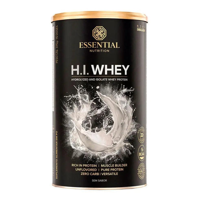 Whey Protein Hidrolisado e Isolado Hi Whey Essential Nutrition Lata 375g - Meu Brasil On Line