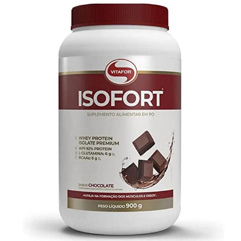 Whey Protein Isolado Chocolate Isofort Vitafor 900g - MEUBRASILONLINE