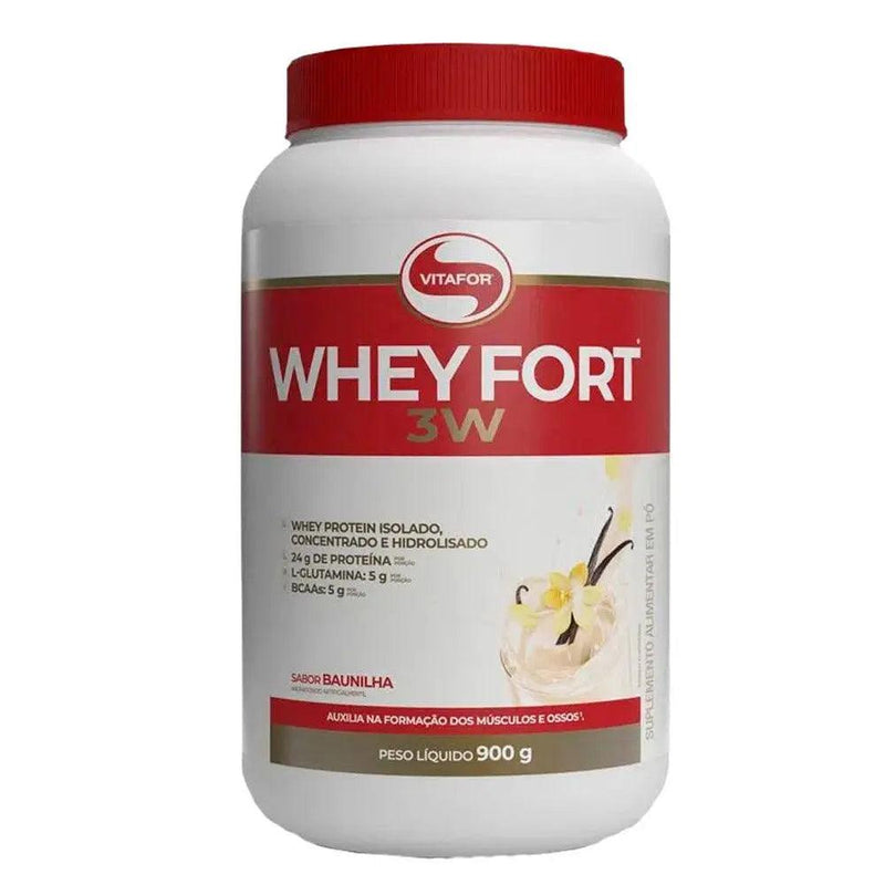 Whey Protein Whey Fort 3W Baunilha Vitafor 900g - Meu Brasil On Line