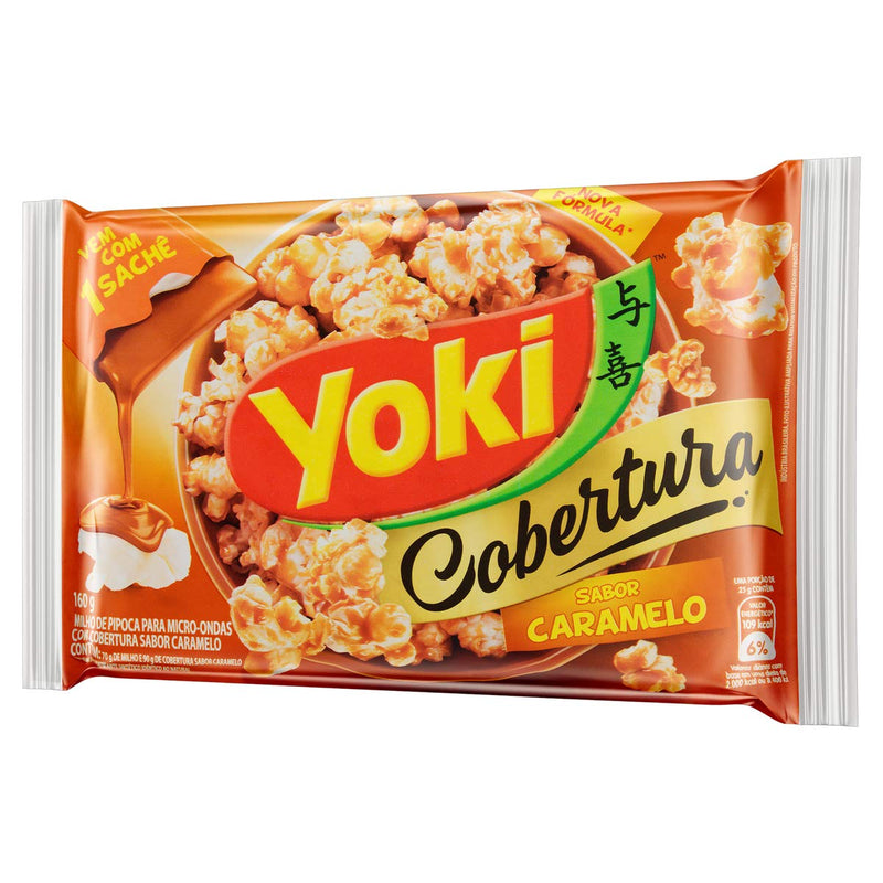 Yoki  Pipoca para Micro-Ondas Cobertura Caramelo 160g